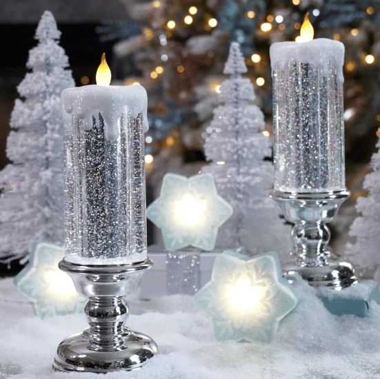 Bougie de Noël LED avec socle