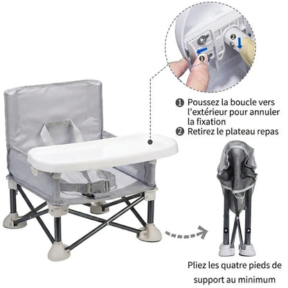Croque-Table chaise pliable portable (6 mois à 3 ans)