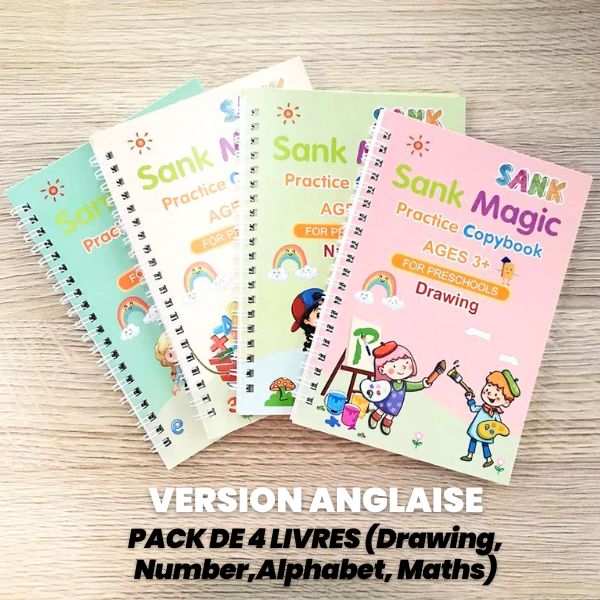 AbidjanBoutique - 4 cahiers d'écriture magique en FRANÇAIS
